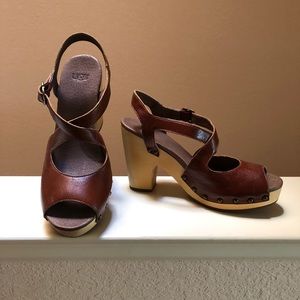 Ugg genuine leather chunky-heel sandals
